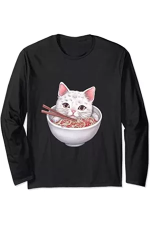 Caterpillar Damen Longsleeves - Katzen-Shirts für Männer/Frauen – lustige Katzenhemden für Katzen, Vater/Mama Langarmshirt