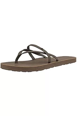 Volcom Damen Sandalen - Damen All Night Long II Flache Sandalen, braun, 35.5 EU