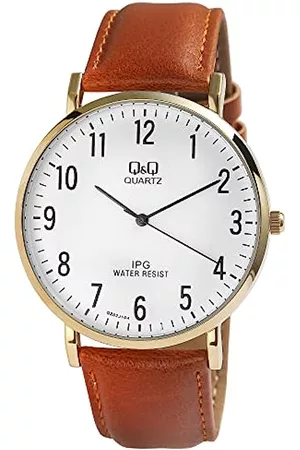 Citizen Damen Uhren mit Lederarmband - Herren Analog Quarz Uhr mit Leder Armband QZ02J104Y