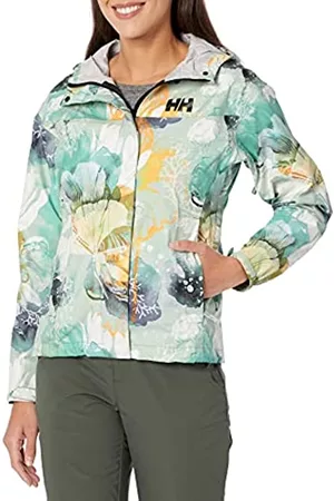 Helly Hansen Damen Outdoorjacken - Damen Loke Print Jacke, 407 Jade Esra, X-Large