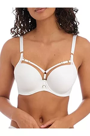 Freya Damen Bügel BHs - Damen Temptress Bügel geformtem tiefem T-Shirt-BH, Weiß, 80D