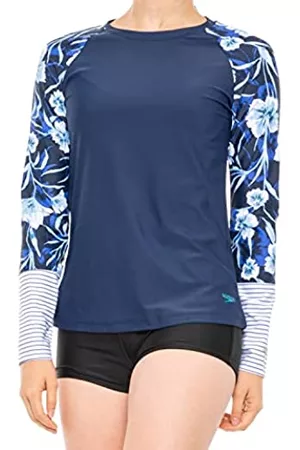 Speedo Damen Longsleeves - Women's Uv Swim Shirt Long Sleeve Rashguard Navy, Large