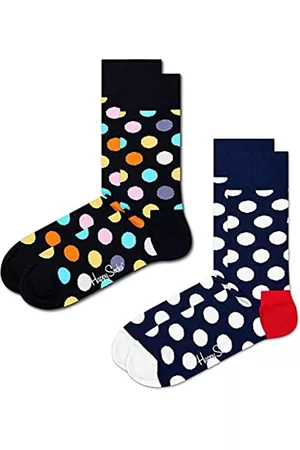 Happy Socks Socken & Strümpfe - Unisex 2-pack Classic Big Dot, Schwarz, 41-46 EU