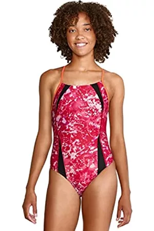 Speedo Damen Badeanzüge - Damen Prolt Flipback Bedruckt Einteiliger Badeanzug, Bleach Rose Violet, 38