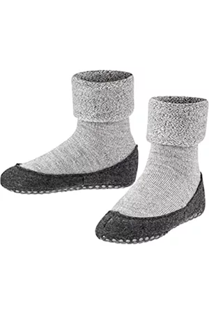 Falke Damen Schuhe mit Noppen - Unisex Kinder Hausschuh-Socken Cosyshoe K HP Wolle rutschhemmende Noppen 1 Paar, Grau (Light Grey 3400), 37-38