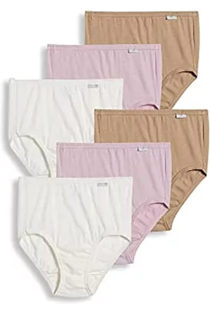 Jockey Damen Slips - Damen Unterwäsche Übergröße Elance Slip - 6er Pack, Elfenbein/hell/pinkfarbener Schatten (Pink Shadow), 36 Große Größen