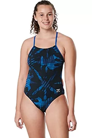 Speedo Damen Badeanzüge - Damen Endurance The One Printed Team Farben Einteiliger Badeanzug, Reflected Blue, 32