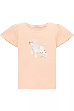 TOM TAILOR Mädchen Shirts - Mädchen Kinder T-Shirt mit Fügelärmeln & Print 1035170, Orange, 104-110