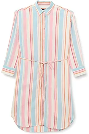 GANT Damen Freizeitkleider - Damen D1. Multistripe Shirt Dress Kleid, Multicolor, 38
