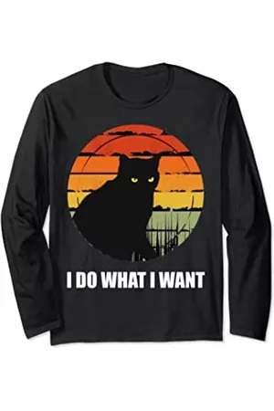 Caterpillar Longsleeves - Lustiges Katzen-Shirt mit Aufschrift "I Do What I Want Vintage" Langarmshirt