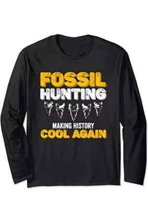 Fossil Hunting Making History Cool Again Hunter Longsleeves - Fossil Hunting Hunter Rocks Paläontologe Dinosaurier Langarmshirt