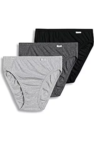 Jockey Damen Slips - Women's Underwear Elance French Cut - 3 Pack, grey heather/charcoal heather/black, 6