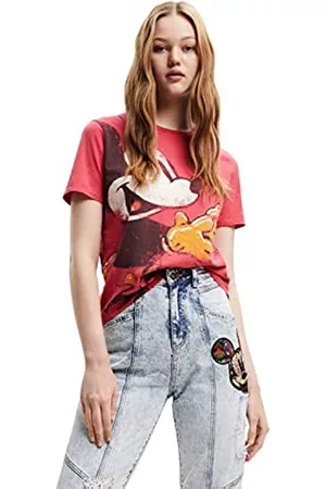 Desigual Damen T-Shirts - Women's Short Sleeve T-Shirt, Red, XXL