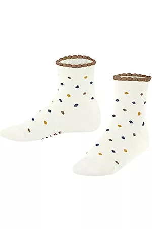 Falke Socken & Strümpfe - Unisex Kinder Kurzsocken Multidot K SSO Baumwolle gemustert 1 Paar, Weiß (Off-White 2040), 31-34