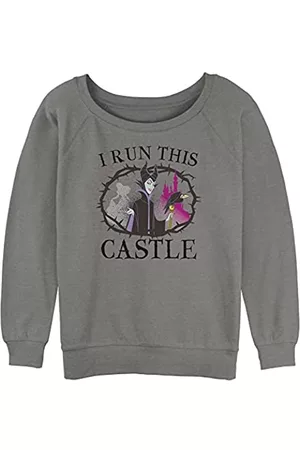 Disney Damen Pullover - Damen Prinzessinnen I Run This Castle Junior Raglan Pullover mit Deckstich, Grau Heather, L