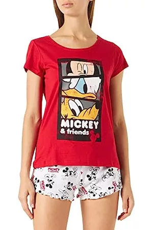 Disney Damen Schlafanzüge - Pyjama Mickey Femme rouge, XL, femme