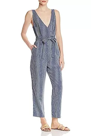 French Connection Damen Jumpsuits - Damen Women's Stripe Belted Jumpsuit Overall, Indigo, 34