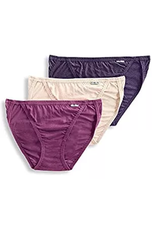 Jockey Damen String Bikinis - Women's Underwear Elance String Bikini - 3 Pack, Oatmeal/Boysenberry/Perfect Purple, 6
