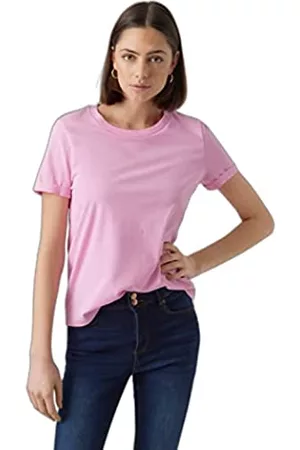VERO MODA Damen Shirts - Women's VMPAULA S/S NOOS T-Shirt, Bonbon, XL