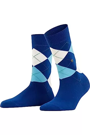 Burlington Damen Socken & Strümpfe - Damen Socken Queen W SO Baumwolle gemustert 1 Paar, Blau (Deep Blue 6046), 36-41