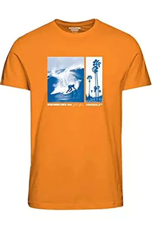JACK & JONES Herren T-Shirts - Men's JORBOOSTER Tee SS Crew Neck MAR23 T-Shirt, Iceland Poppy, XL