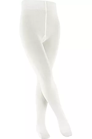 Falke Damen Strumpfhosen - Unisex Kinder Strumpfhose Family K TI Baumwolle dick einfarbig 1 Stück, Weiß (Off-White 2040), 134-146