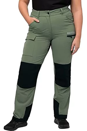 Ulla Popken Damen Hosen & Jeans - Damen Multifunctional Hybrid Trekking Pants, Hose, Mintgrün, 54 EU