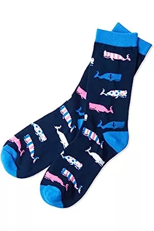 Hatley Damen Socken & Strümpfe - Little Blue House by Damen Whales Crew Socks, Blau, Einheitsgröße