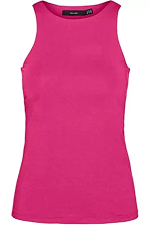 VERO MODA Damen Shirts - Women's VMBIANCA SL Tank TOP NOOS T-Shirt, Pink Yarrow, S