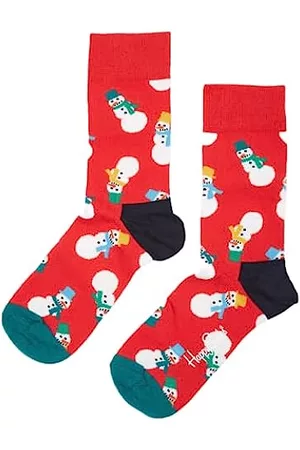 Happy Socks Damen Socken & Strümpfe - Damen Snowman Socken, Red, 36-40