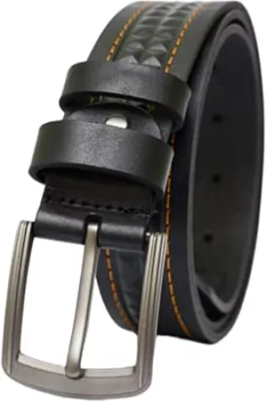SKIPPER TSYBKO Herren Gürtel - Herren-Gürtel aus genarbtem Leder, 40 mm, Schwarz