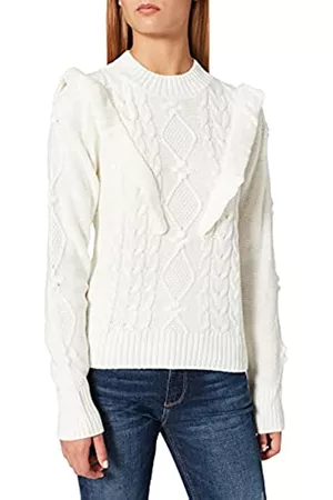 Mexx Damen Strickpullover - Womens Pullover Sweater, Off White, XL