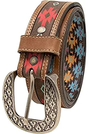 Red Dirt Hat Company Herren Hüte - Herren Westerngürtel aus echtem Leder, Südwestliches Muster, 44/42W