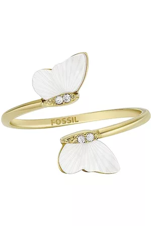 Fossil Damen Ringe - Ring für Frauen Radiant Wings Weißer Schmetterlingsring aus Perlmutt, JF04423710
