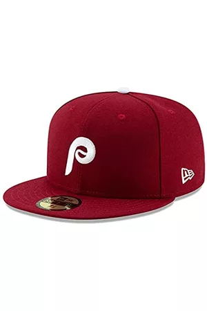 New Era Herren Caps - MLB 59FIFTY Cooperstown Authentic Collection Fitted On Field Game Cap Hat, Philadelphia Phillies Burgundy Cooperstown, 63 EU