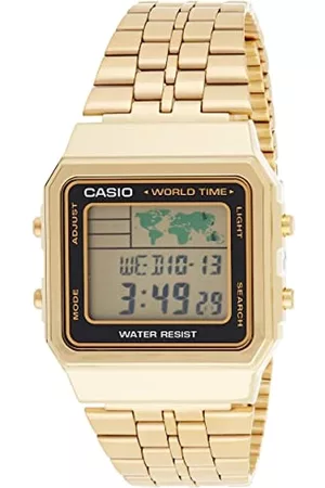 Casio Unisex Digital Quarz Uhr mit Edelstahl Armband A500WGA-9