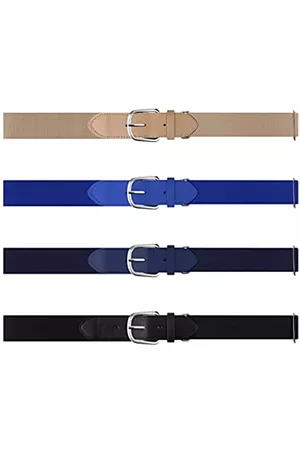 Sintege Herren Stretchgürtel - 4 Stück Erwachsene Softball Baseball Gürtel 3.5 cm Baseball Uniform Gürtel Herren Softball Gürtel für Sport, Schwarz, Marineblau, Khaki und Königsblau, Einheitsgröße