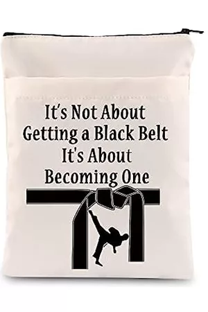 Zuo Bao Gürtel - Taekwondo-Buchhülle "It's Not About Getting a Black Belt Waterproof Zipper Pouch Gift for Taekwondo Students Beginner Coach Teacher (It's Not About Getting a Black Belt)