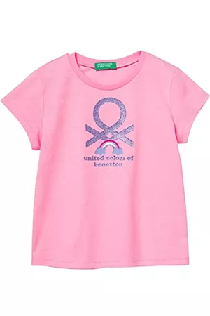 Benetton Mädchen Shirts - Mädchen 3i1xg107d T-Shirt, Intensives Rosa 05f, 3 Jahre