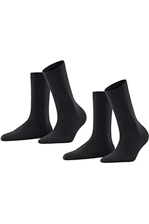 Falke Damen Unterwäsche - Damen Socken Softmerino 2-Pack W SO Wolle Baumwolle einfarbig 2 Paar, Grau (Anthracite Melange 3089), 41-42