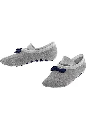 Falke Damen Schuhe mit Noppen - Unisex Kinder Hausschuh-Socken Ballerina K HP Baumwolle rutschhemmende Noppen 1 Paar, Grau (Light Grey 3400), 35-38