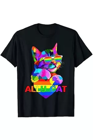 Caterpillar Damen Shirts - Ally Cat LGBT Gay Rainbow Pride Flagge Jungen Männer Mädchen Frauen T-Shirt