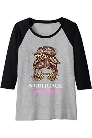 Mortgage Loan Officer Underwriter Broker Investor Damen Shirts - Damen Beauftragter für Hypothekendarlehen, Underwriting House Real Estate Leopard Raglan