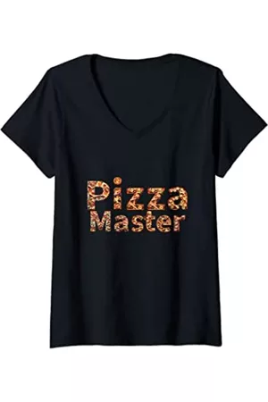 Culture Damen Shirts - Damen Pizzameister und Liebhaber T-Shirt mit V-Ausschnitt