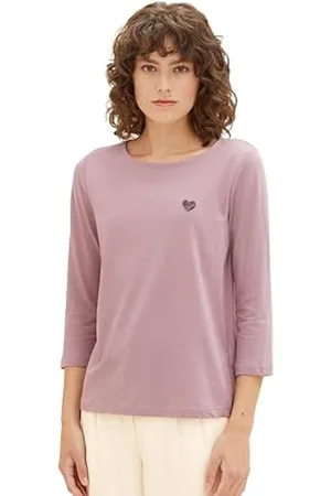 Langärmlige Shirts in Violett für Damen