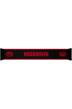 AC Milan A.C. Milan Adult-Unisex, Acryl, Schal mit Schriftzug , offizielles Produkt, Einheitsgröße
