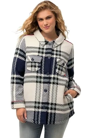 Ulla Popken Damen Karo Jacke, , 50-52