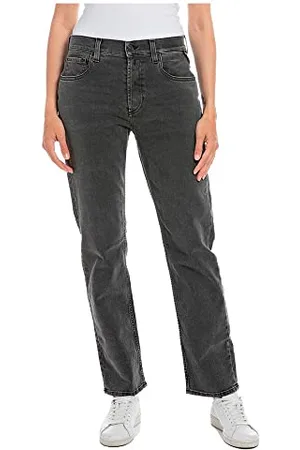Replay Damen Jeans Maijke Straight-Fit, (Grau), 23W / 28L