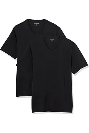Amazon Herren Kurzärmliges T-Shirt mit V-Ausschnitt in normaler Passform (in Übergrößen erhältlich), 2er-Pack, , XXL Große Größen Tall