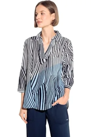 CECIL Damen B344680 Lange gestreifte Bluse, , M